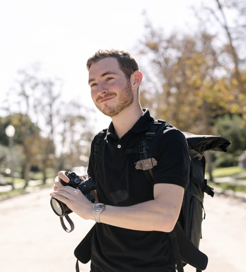 Gabe Silverstein holding a camera